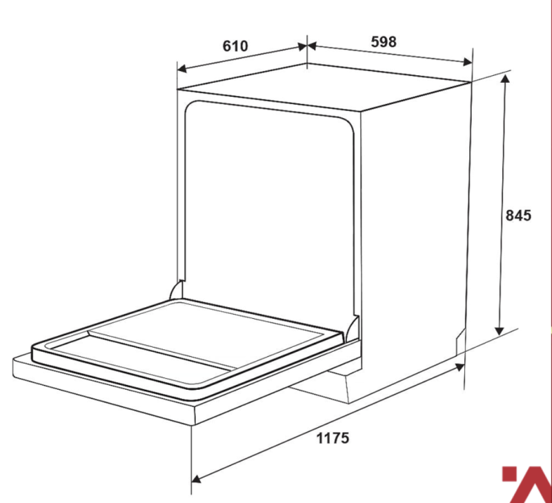 MÁY RỬA CHÉN ĐỘC LẬP HAFELE HDW F602EB